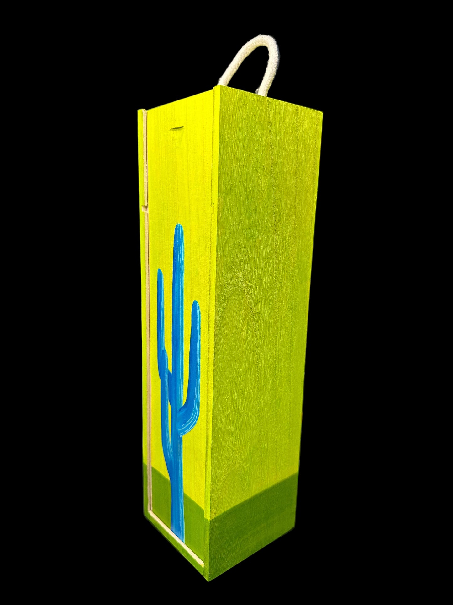 Hand Painted Saguaro Wine Box #4