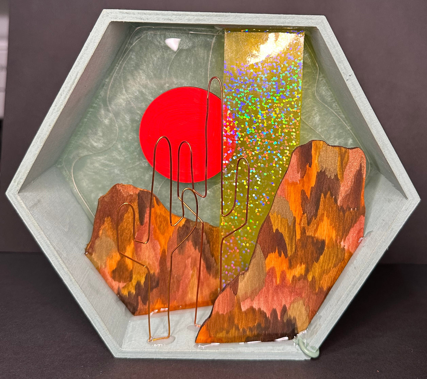 “Washed Desert” Illuminated Shadowbox