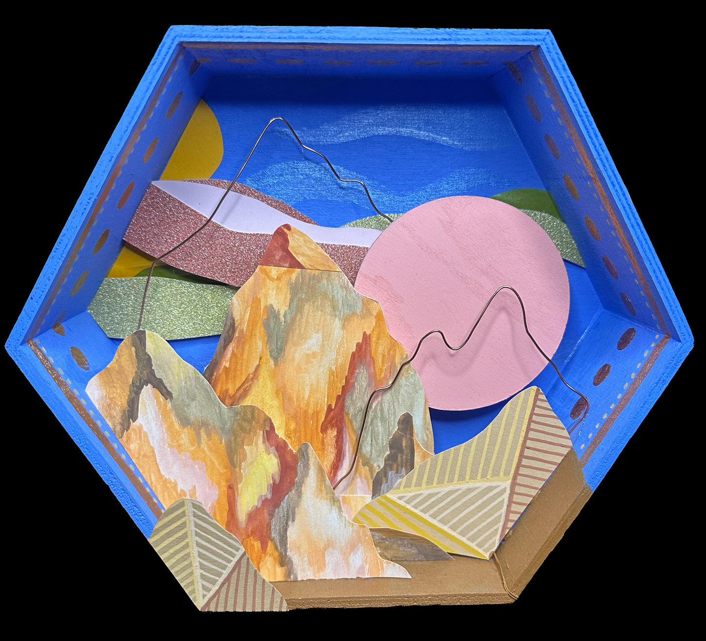 “Rose Gold Desert” Illuminated Shadowbox