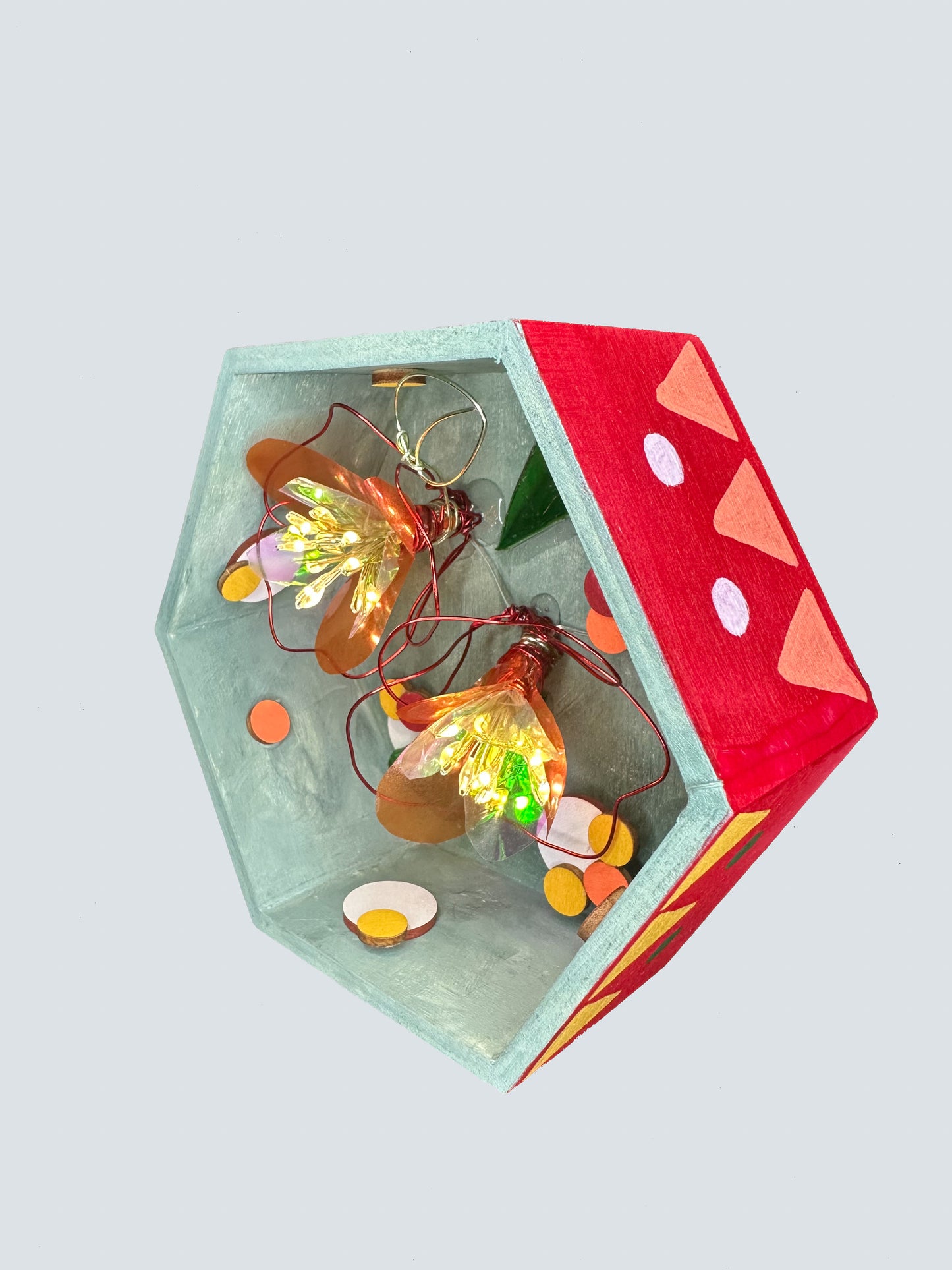 Caja de luz de flores delicadas