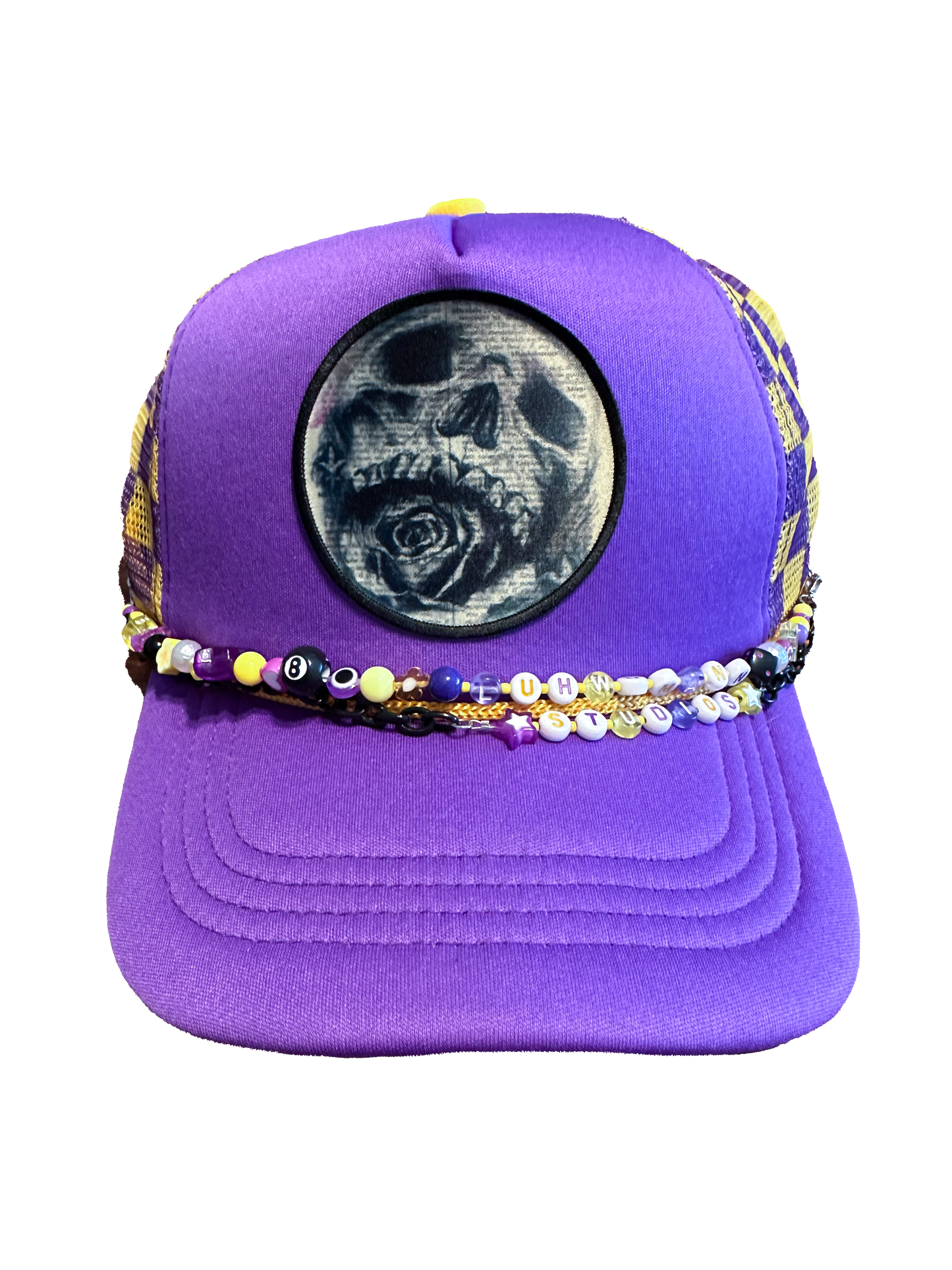 Purple Check Trucker