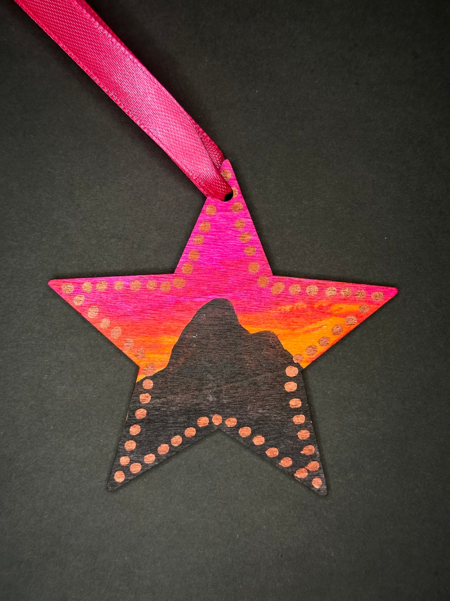 Magenta Sunset Star Ornament