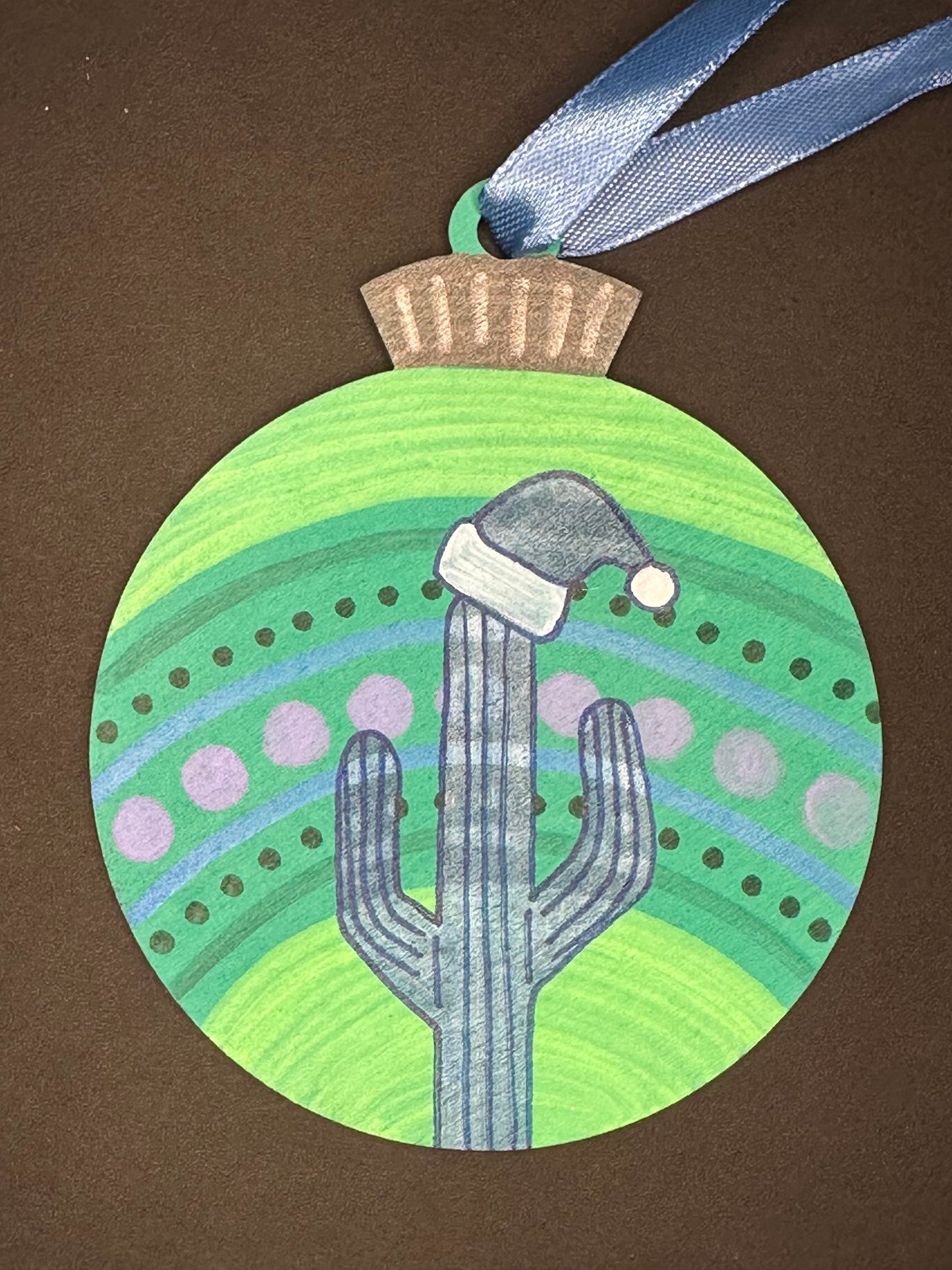 Blue Boho Saguaro Ornament