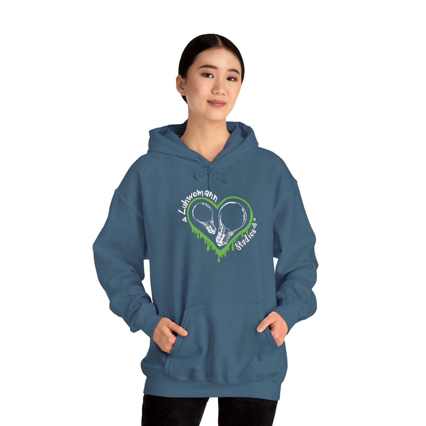 Green and White Drip Hoodie