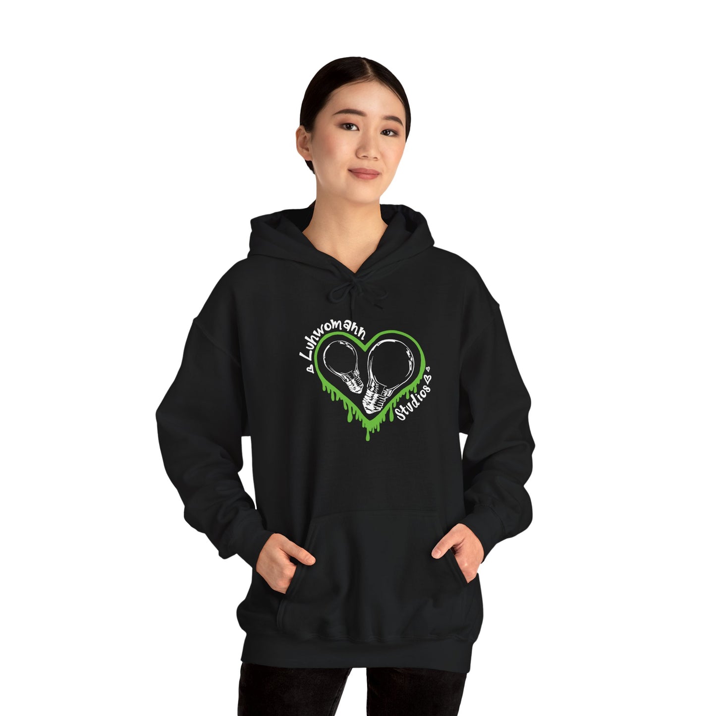 Green and White Drip Hoodie