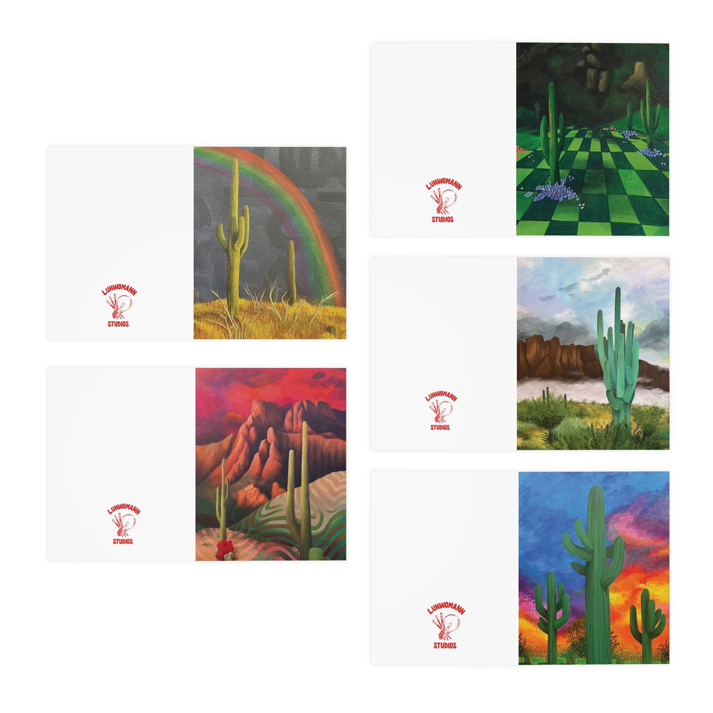 Saguaros Greeting Cards (5-Pack)