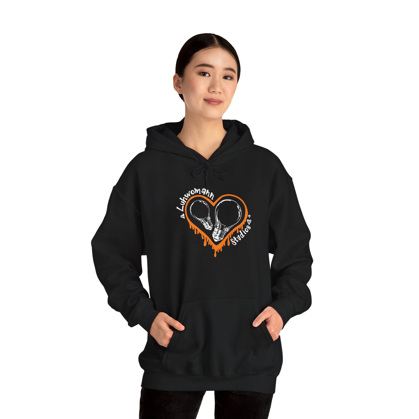 Orange and White Drip Hoodie