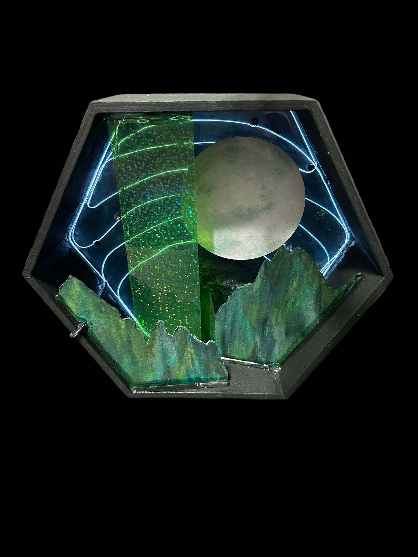 “Cloaked in Green” Illuminated Shadowbox