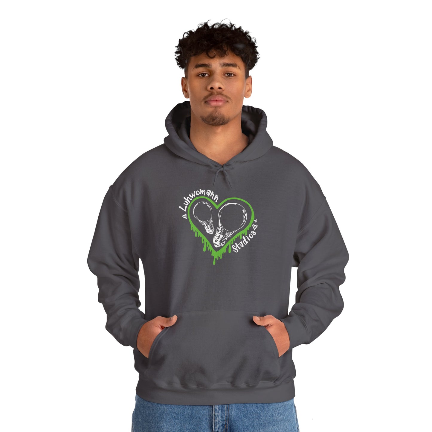 Green and White Drip Hoodie