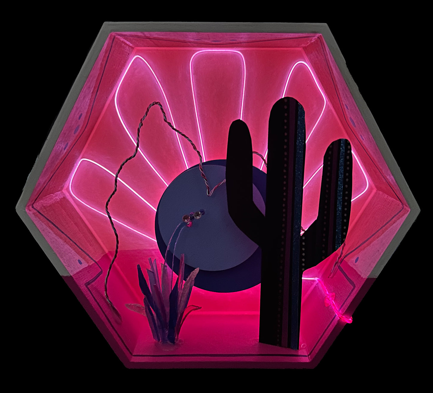 “Blooming Desert” Illuminated Shadowbox
