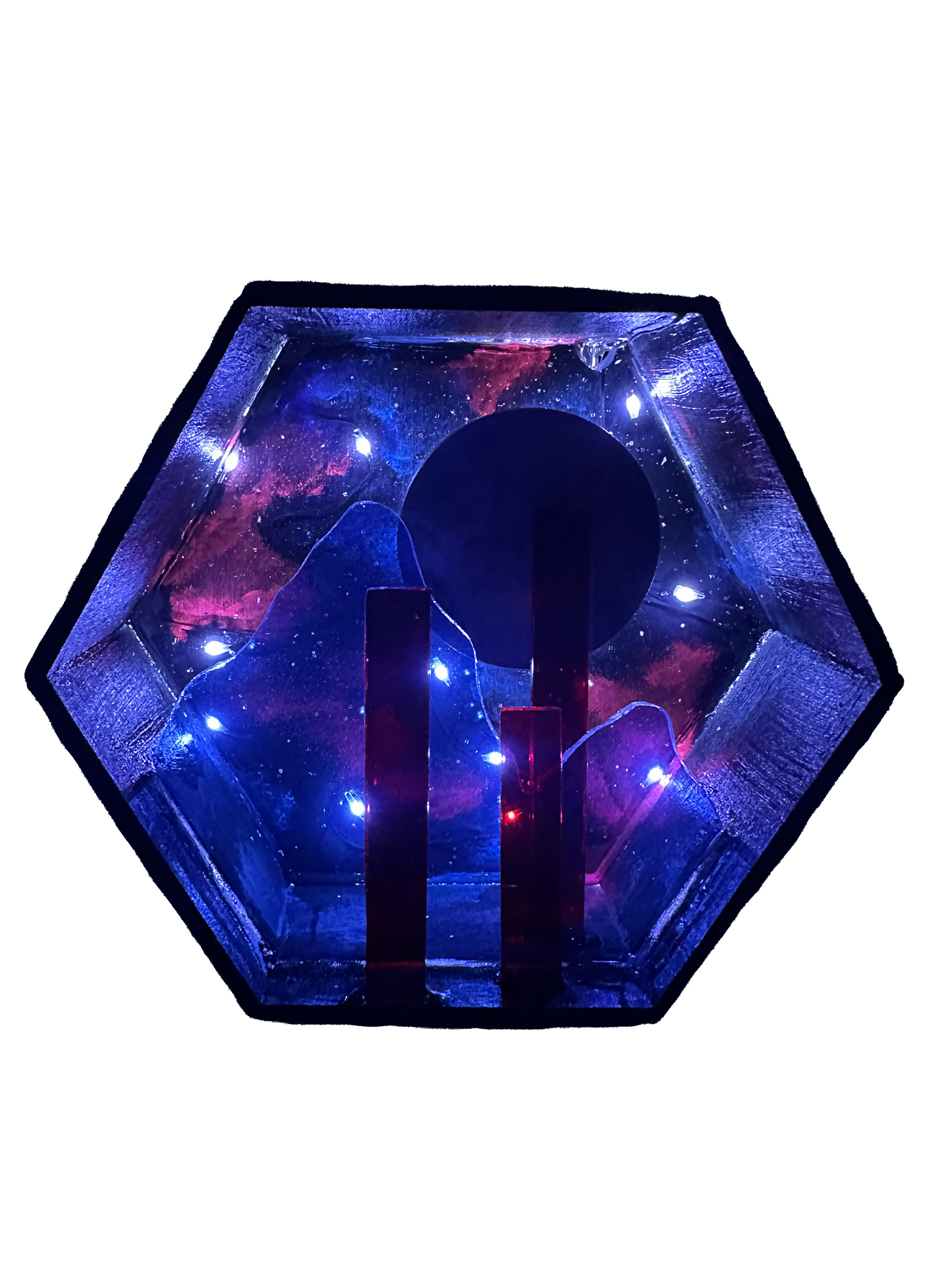 “Modern Moon” Illuminated Shadowbox