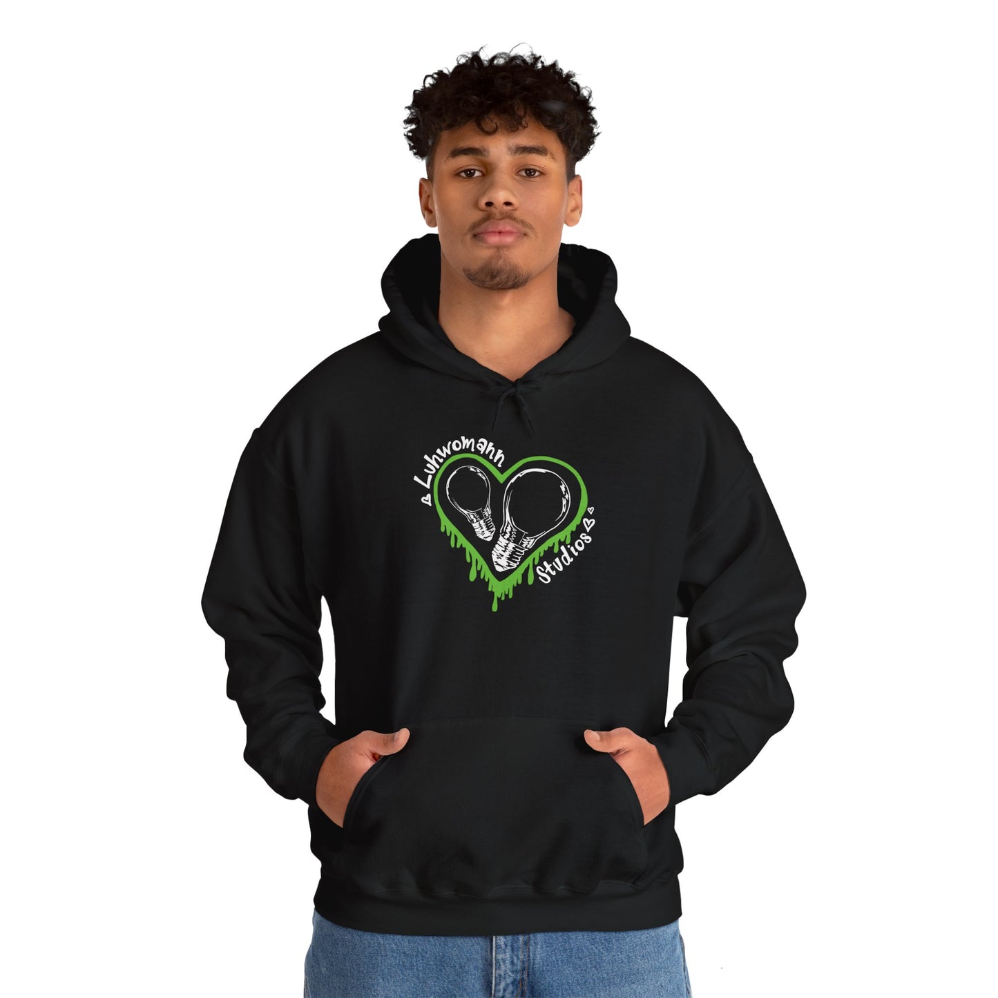 Green and White Drip Hoodie