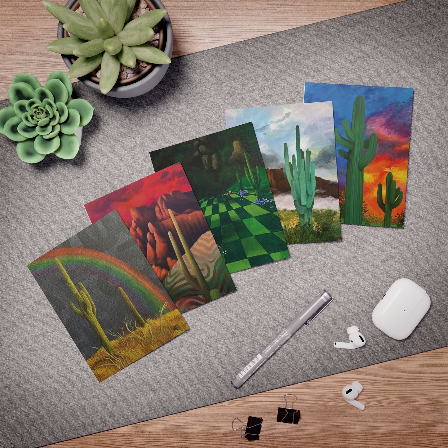 Saguaros Greeting Cards (5-Pack)