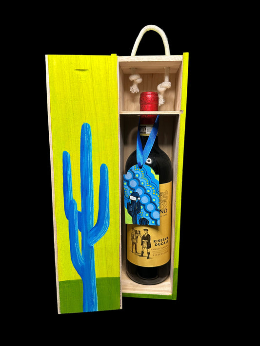 Hand Painted Saguaro Wine Box #4