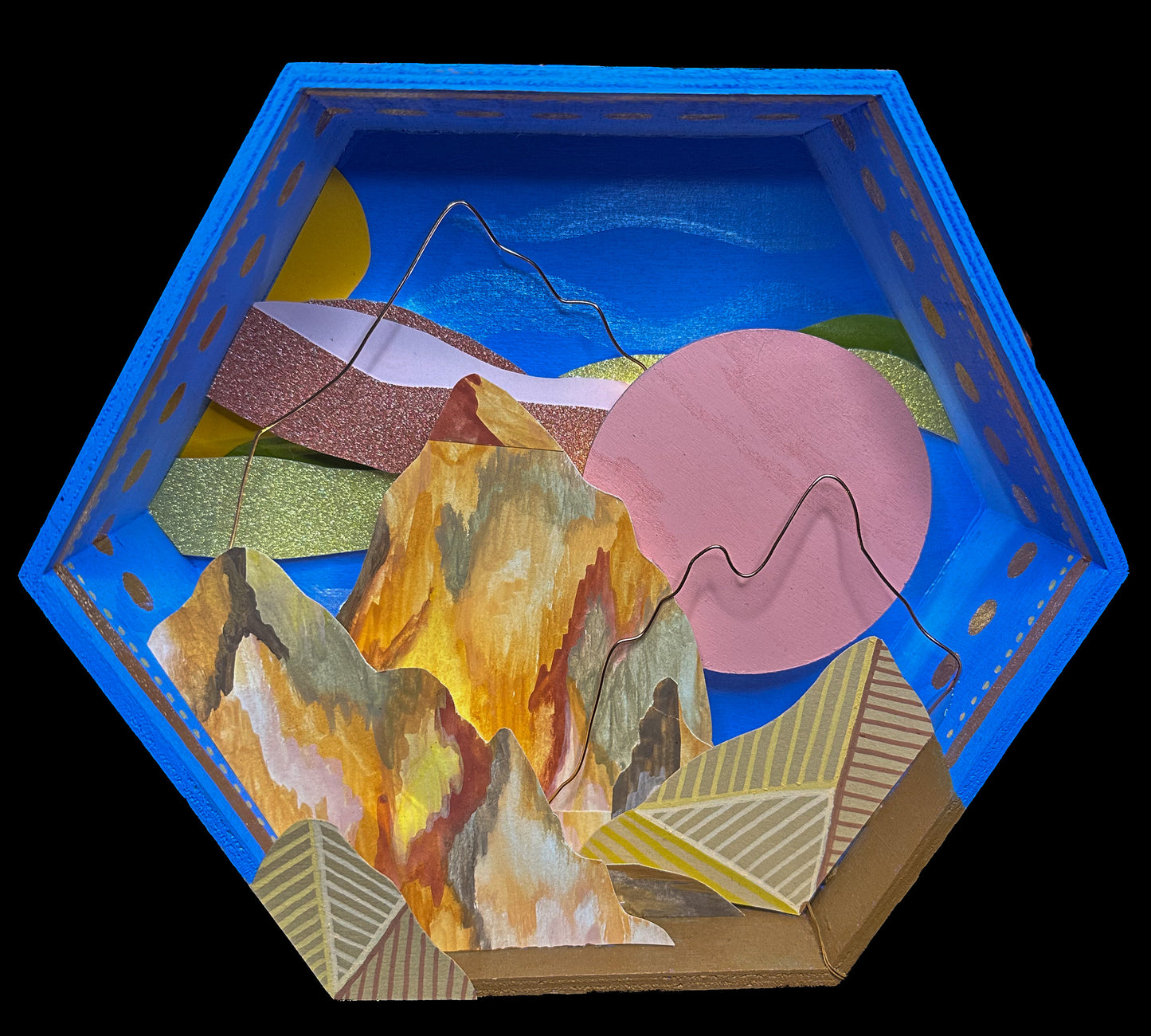 “Rose Gold Desert” Illuminated Shadowbox