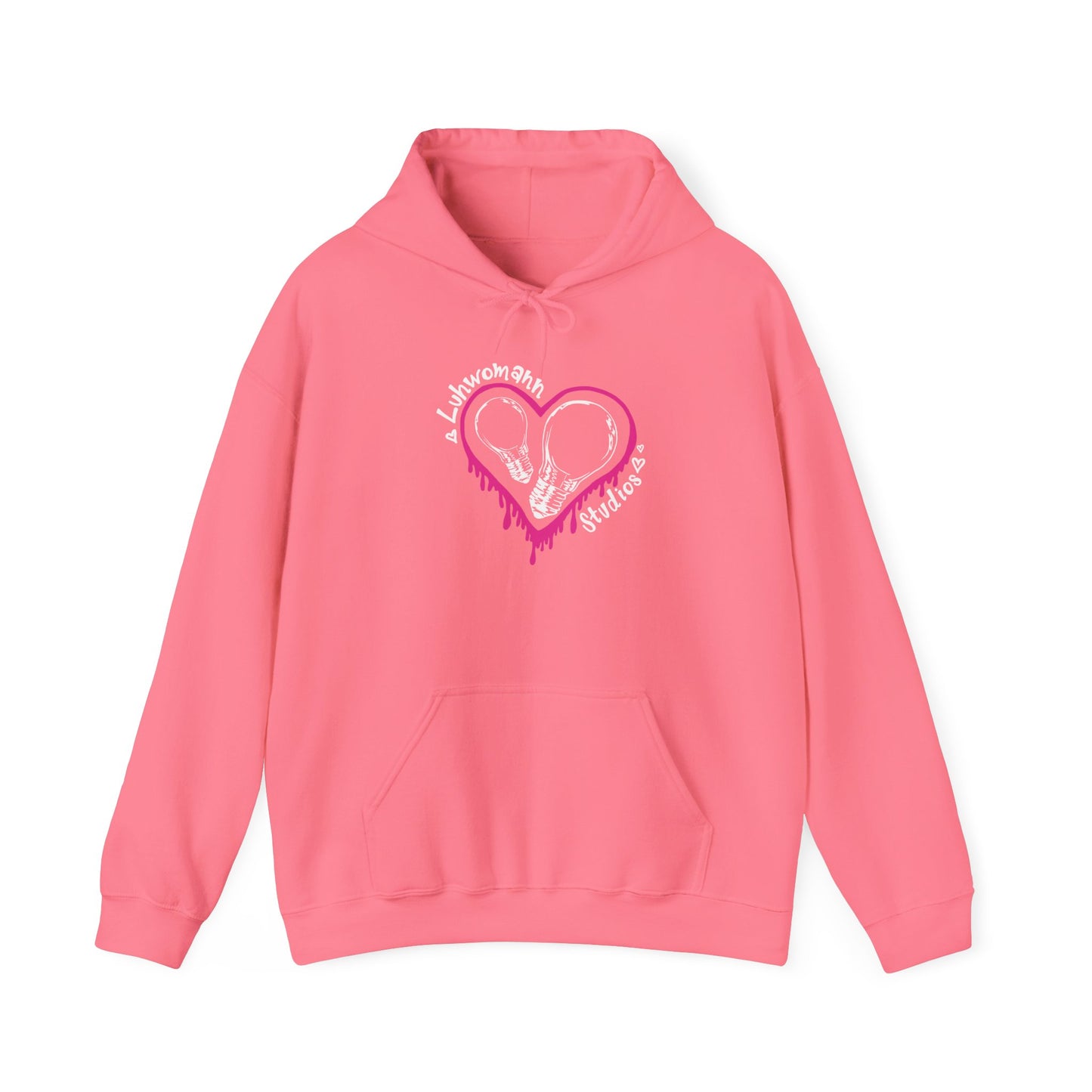 Pink and White Drip Hoodie