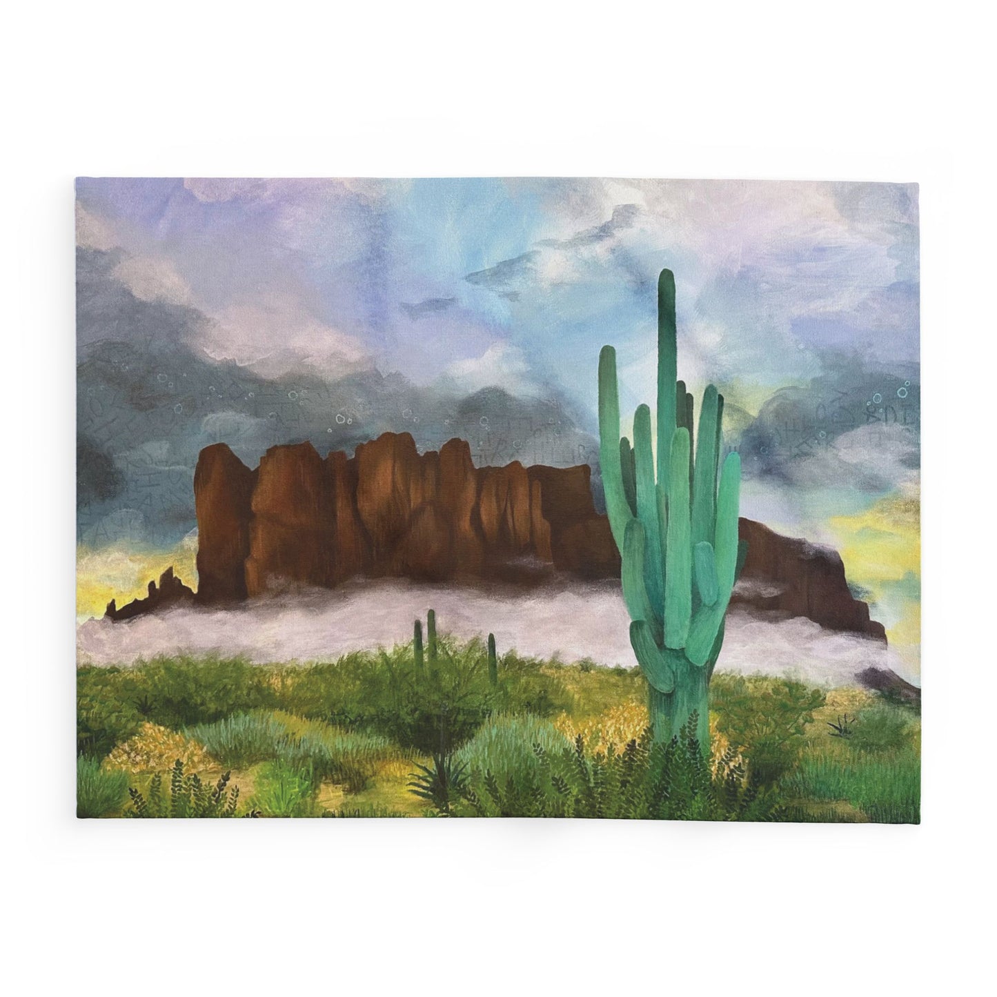 “Sunrise Storm Over the Superstitions” Fleece Blanket