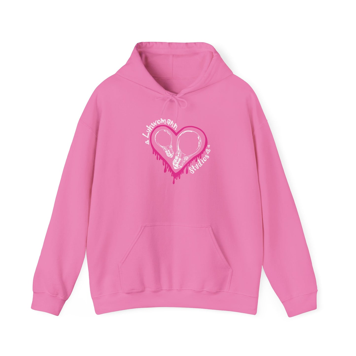 Pink and White Drip Hoodie