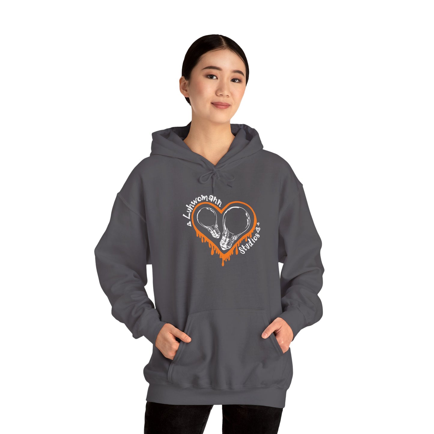 Orange and White Drip Hoodie