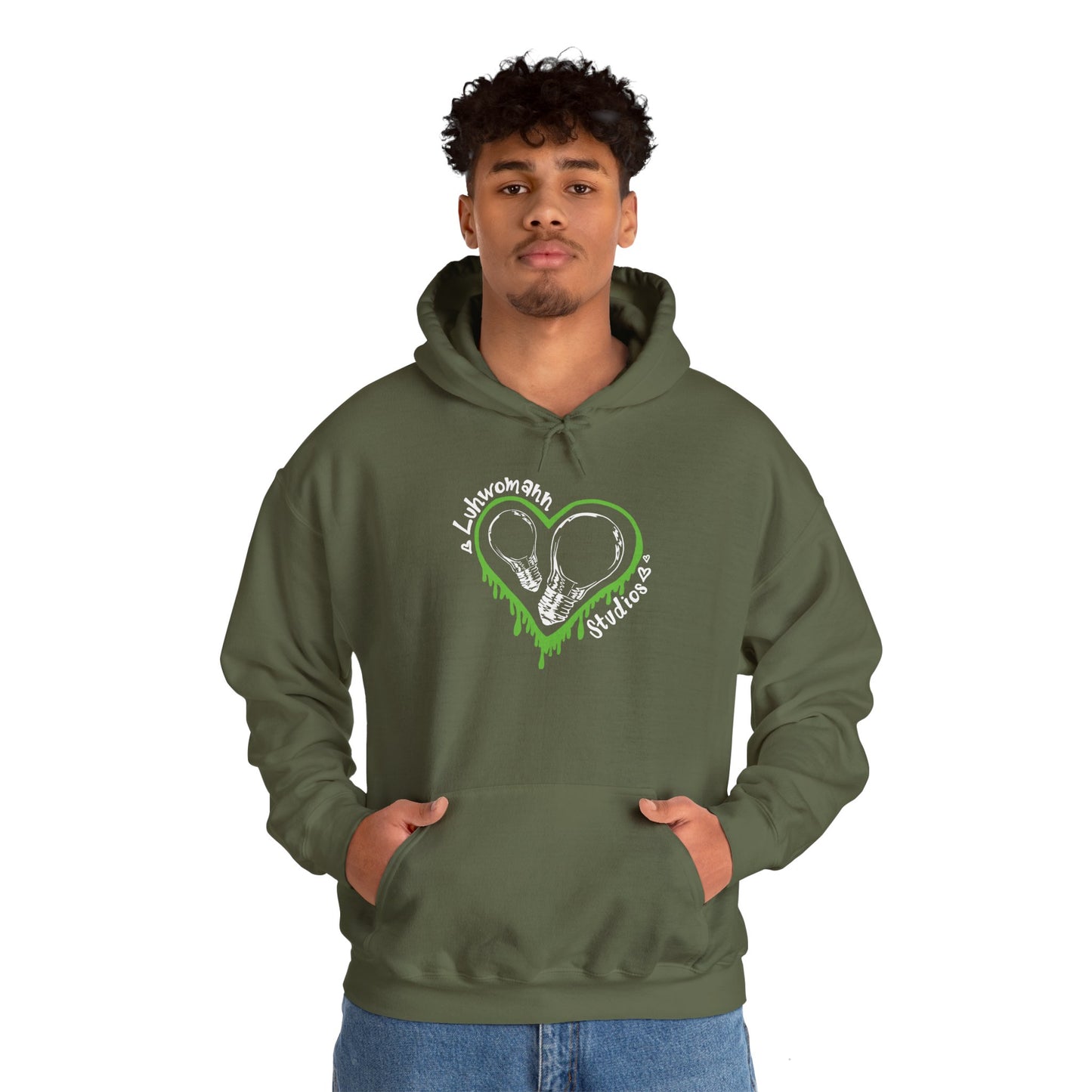 Green and White Drip Hoodie