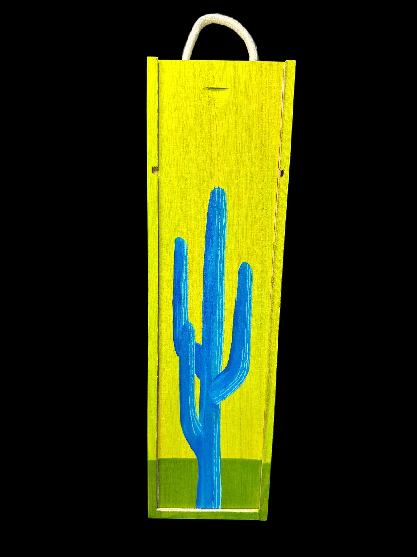 Hand Painted Saguaro Wine Box #4
