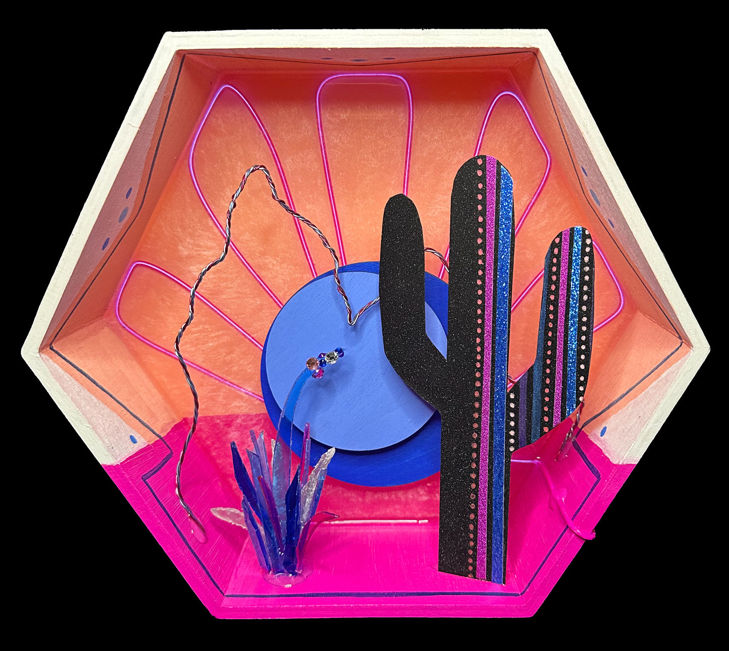 “Blooming Desert” Illuminated Shadowbox