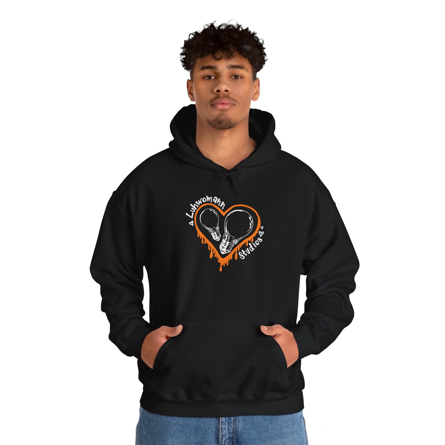 Orange and White Drip Hoodie