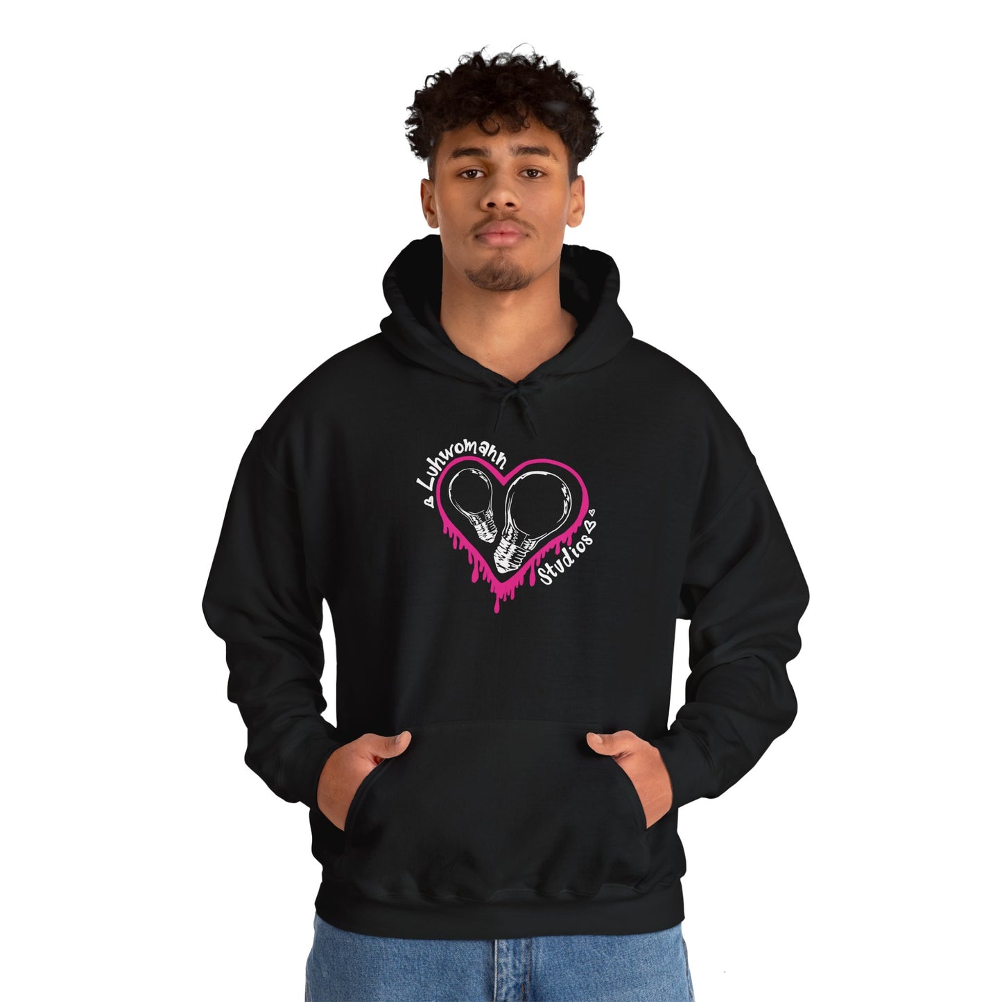 Pink and White Drip Hoodie