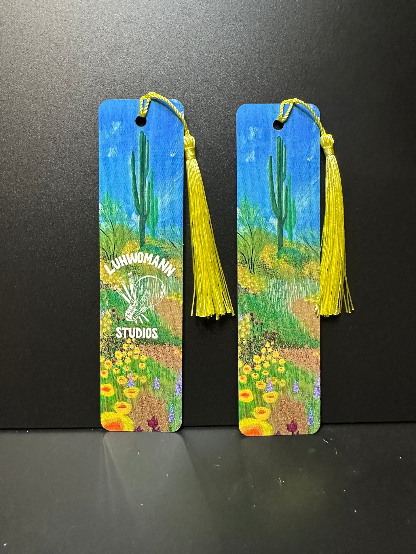 Marcapáginas de letra grande "Flores del desierto"