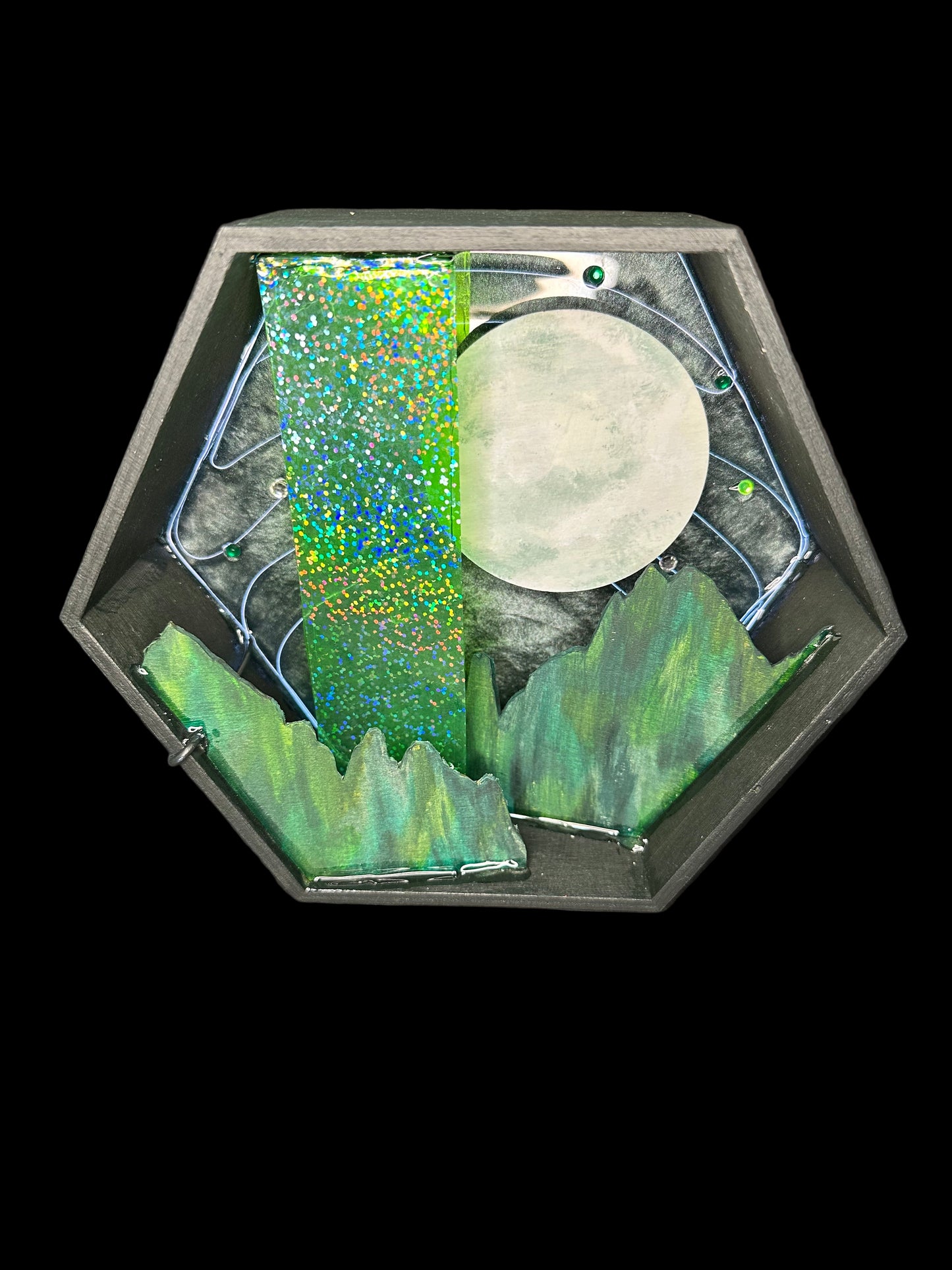 “Cloaked in Green” Illuminated Shadowbox