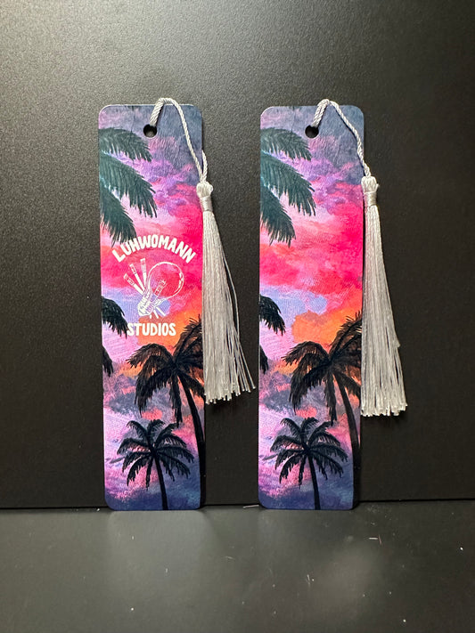 Marcapáginas de letra grande "Moody Palms"