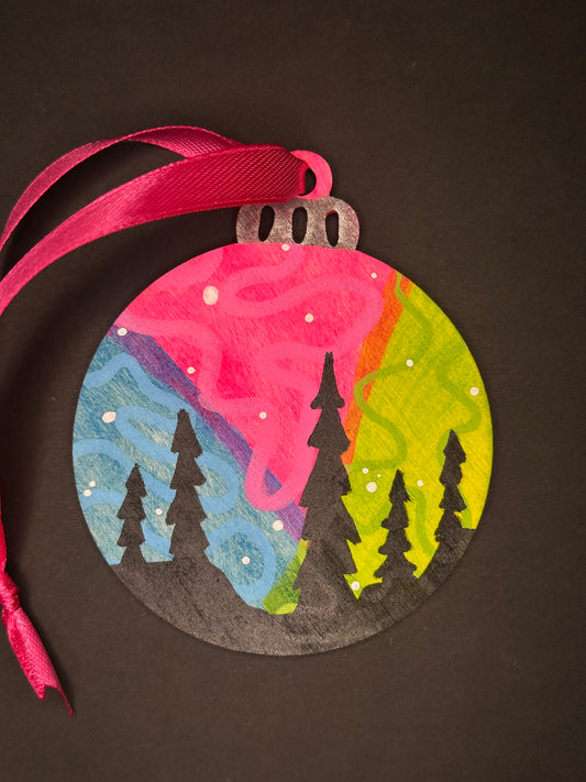 Tree Lined Aurora Ornament