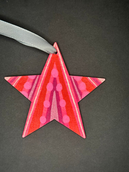 Red Pattern Star Ornament