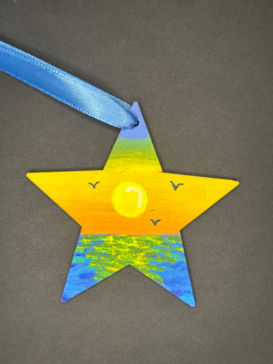 Ocean Sunset Star Ornament
