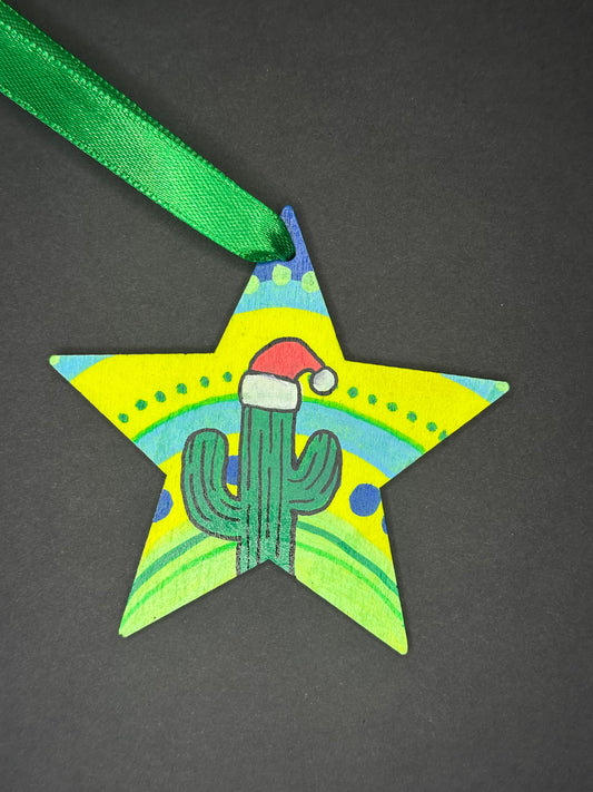 Blue Saguaro Star Ornament