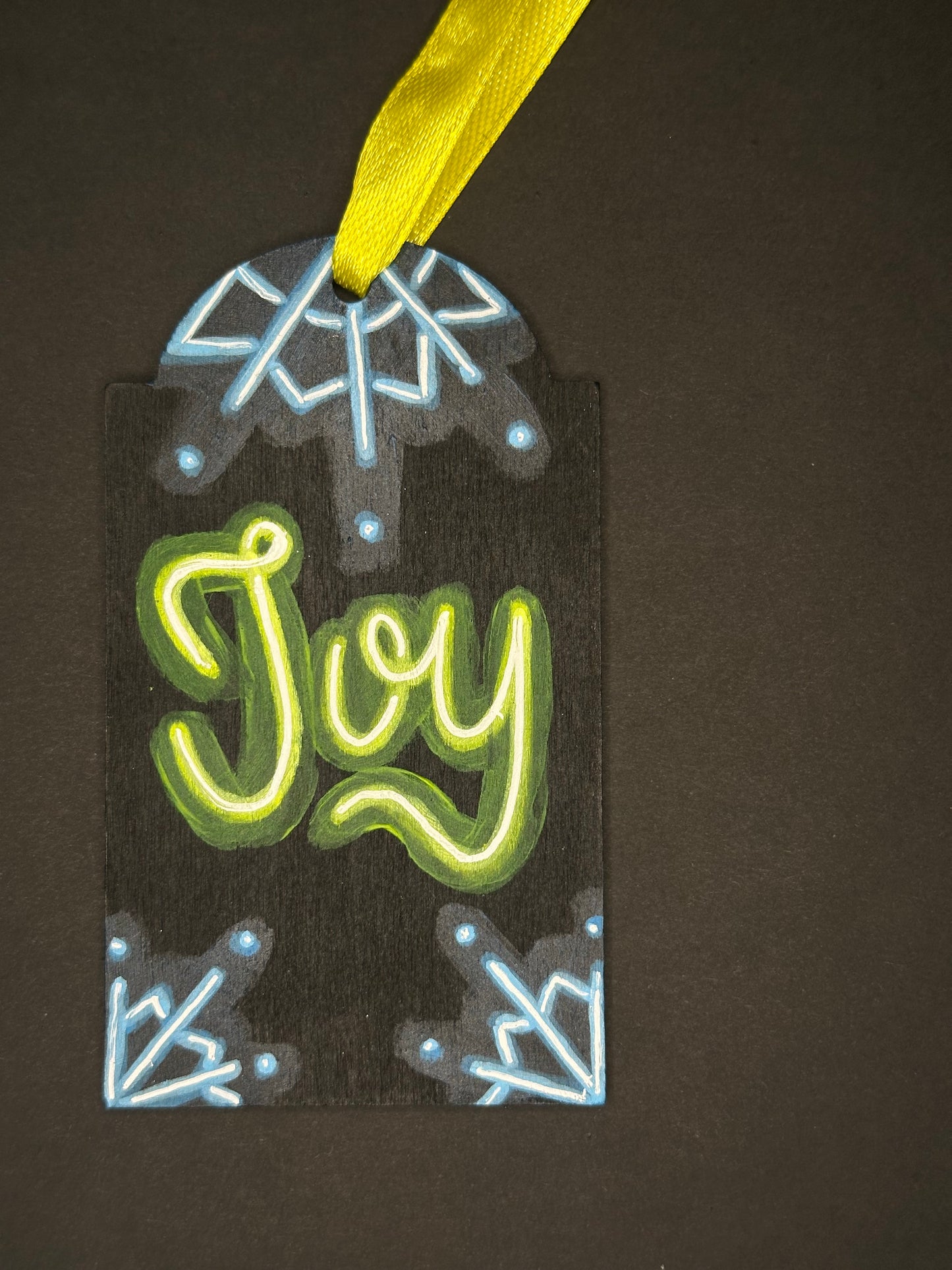 Joy Neon Gift Tag Ornament