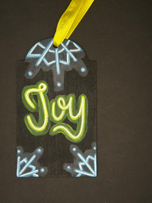 Joy Neon Gift Tag Ornament