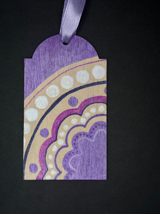 Purple Flower Gift Tag Ornament