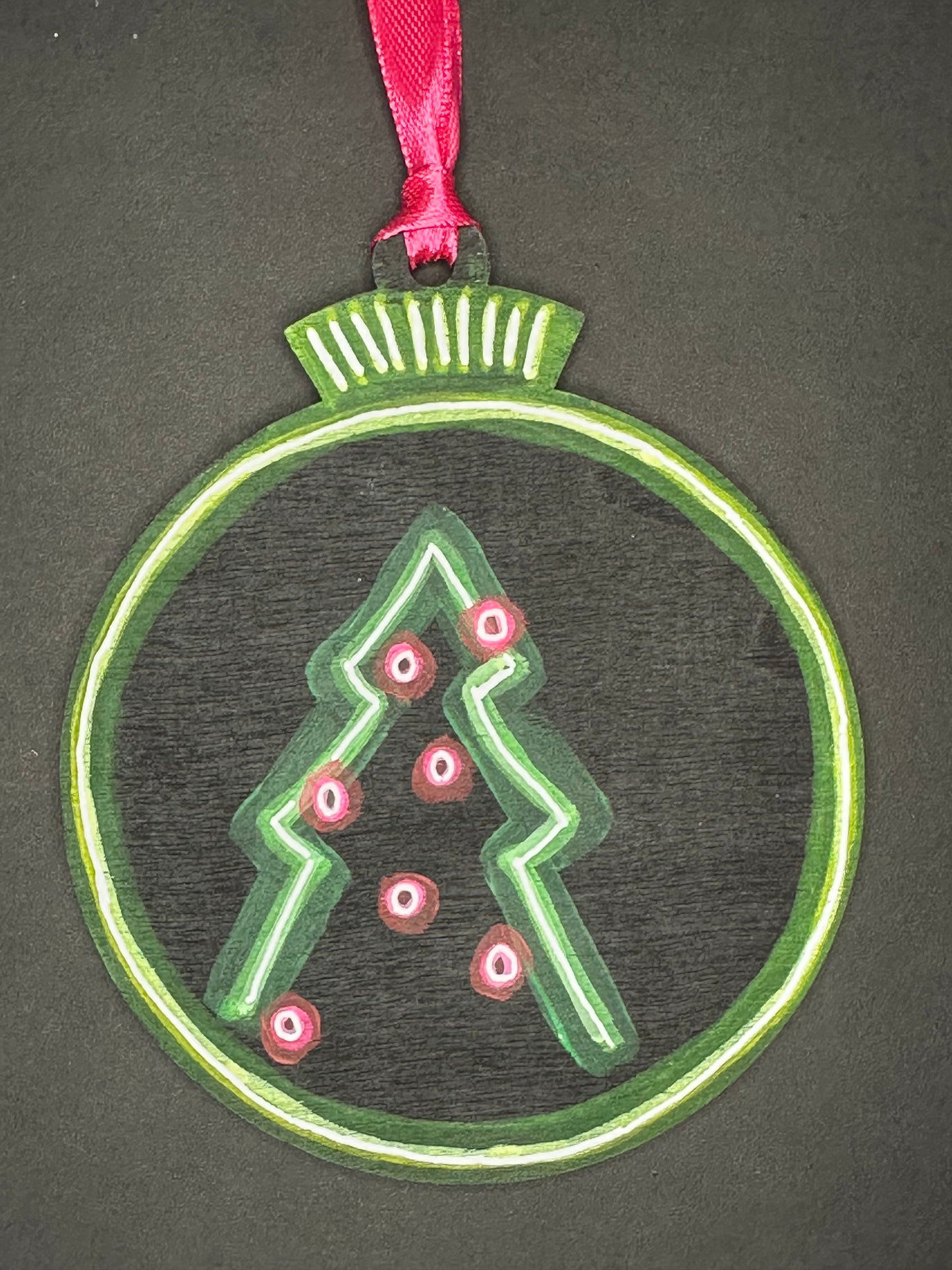 Neon Christmas Tree Ornament