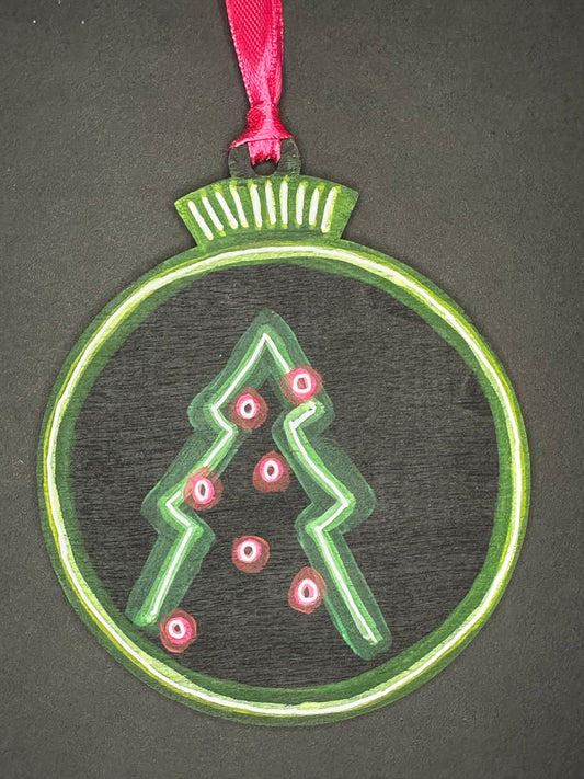 Neon Christmas Tree Ornament