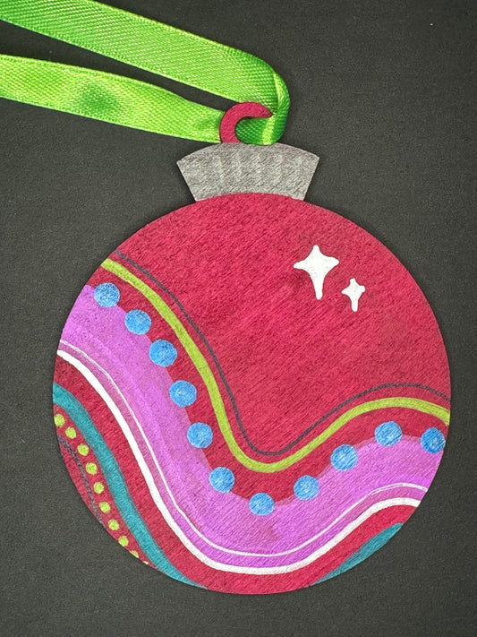 Wavy Wine and Purple Ornament