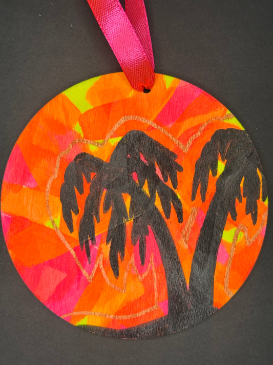 Neon Palm Silhouette